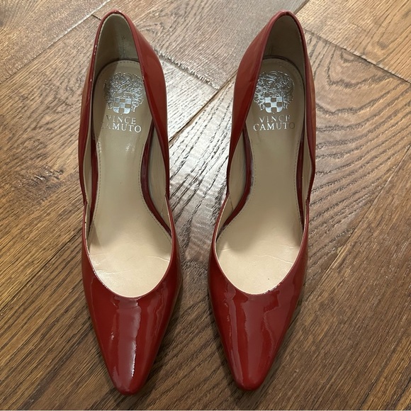 Vince Camuto Karala Red Leather Pointed Toe Pump - Picture 4 of 9